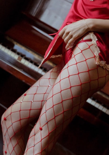 Red Fishnet Tights