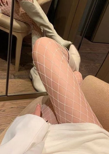 White Fishnet Tights