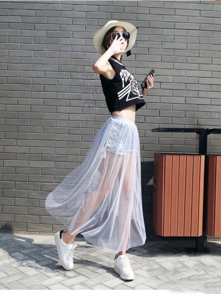 Long Sheer Skirt