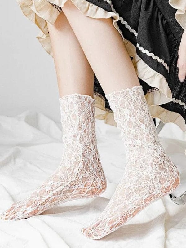 Sheer Floral Socks