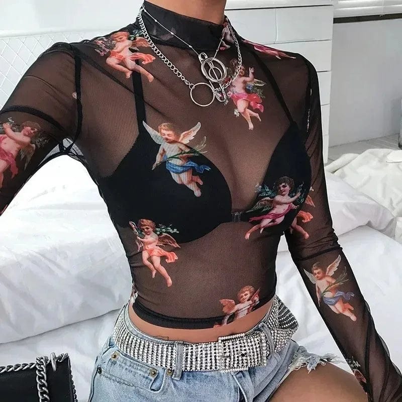 Sheer Top Long Sleeve